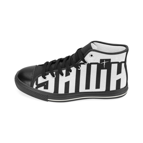 White Women's Classic High Top Canvas Shoes (Model 017)