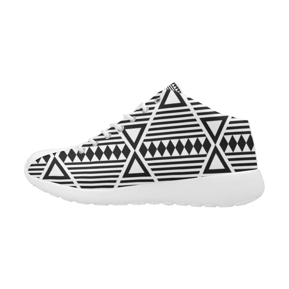 Black Aztec Tribal Men's Basketball Training Shoes (Model 47502)