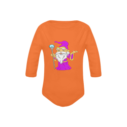 Wizard Gnome Orange Baby Powder Organic Long Sleeve One Piece (Model T27)