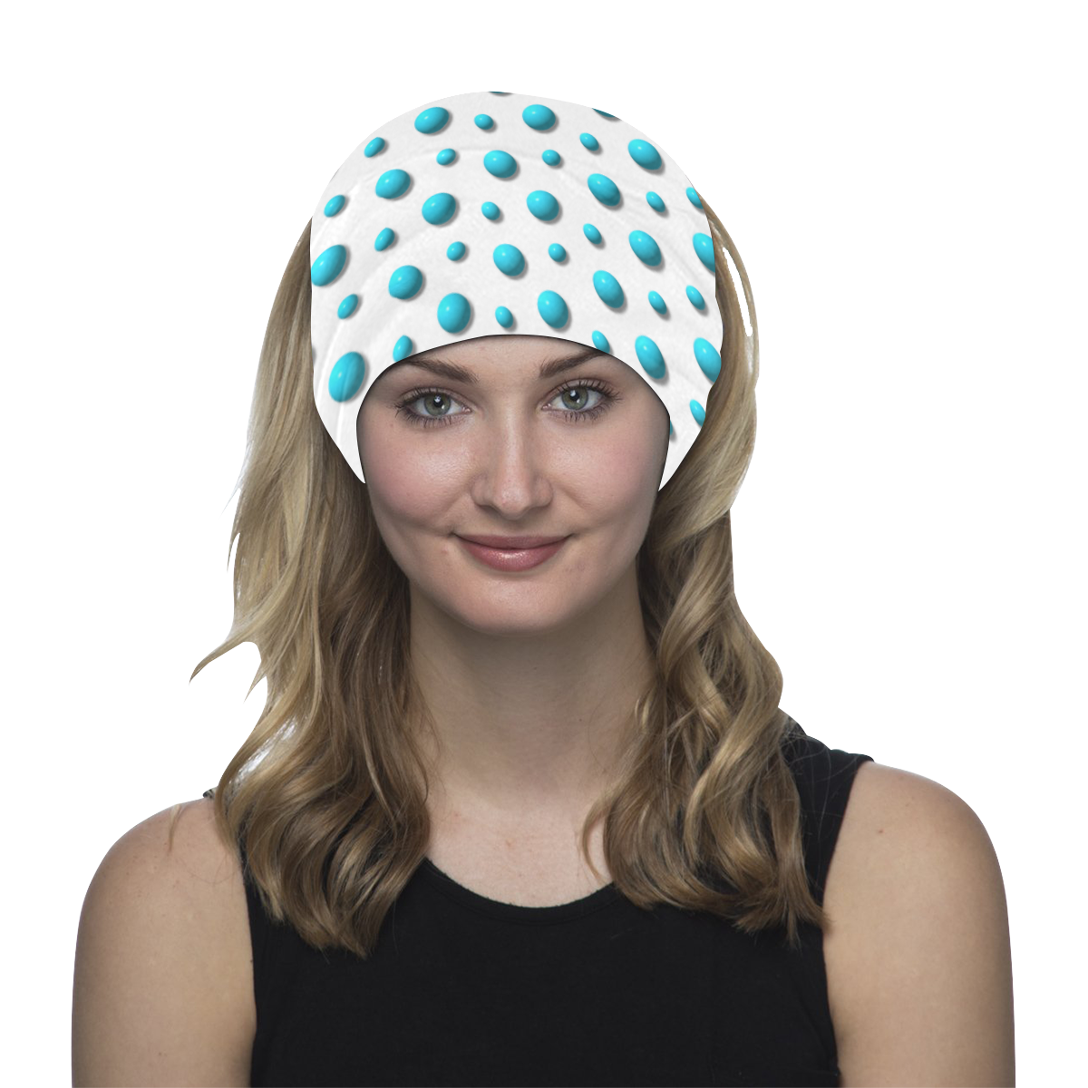Terrific Turquoise Polka Dots Multifunctional Headwear