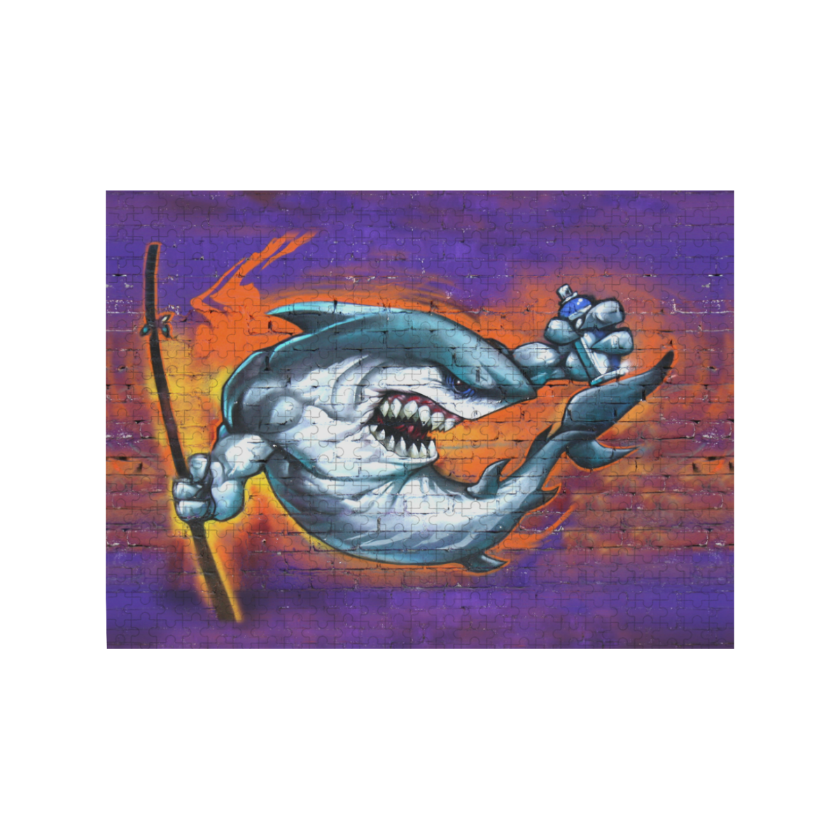Graffiti Shark 500-Piece Wooden Photo Puzzles