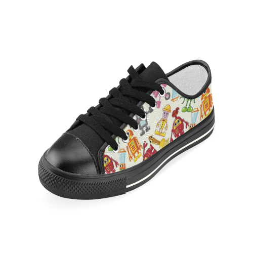 robots Women's Classic Canvas Shoes (Model 018)