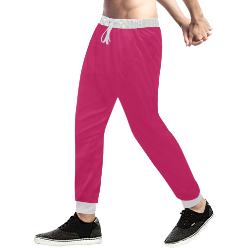 color ruby Men's All Over Print Sweatpants (Model L11)