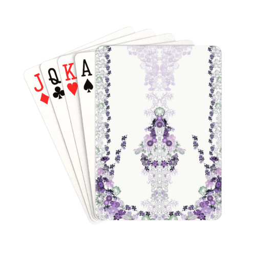 floral-white and purple Playing Cards 2.5"x3.5"