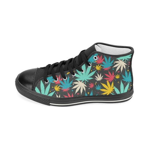Colorful Leaves Men’s Classic High Top Canvas Shoes (Model 017)