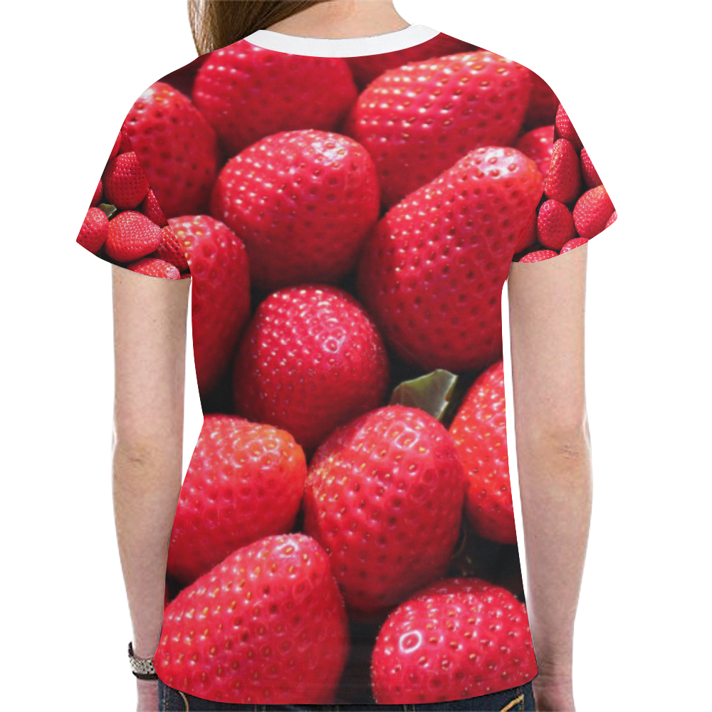 STRAWBERRIES New All Over Print T-shirt for Women (Model T45)