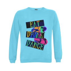 Break Dancing Colorful on Blue Gildan Crewneck Sweatshirt(NEW) (Model H01)
