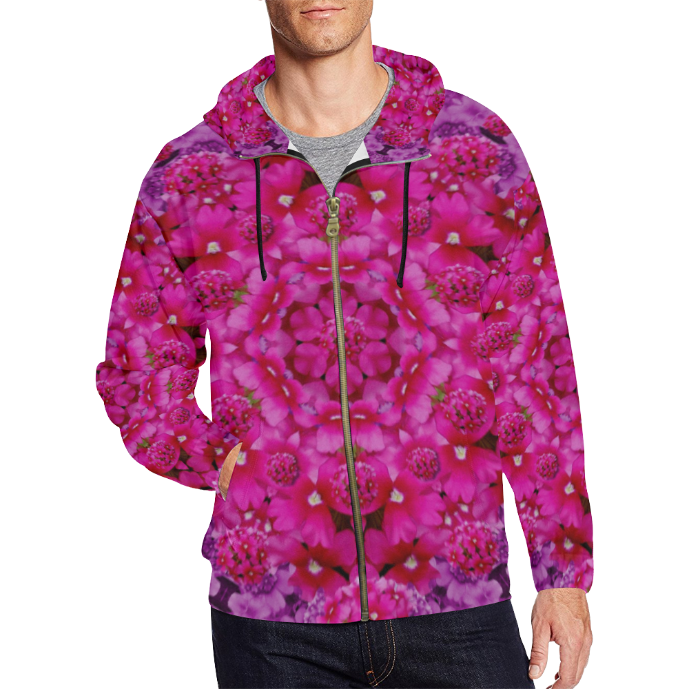 flower suprise to love and enjoy All Over Print Full Zip Hoodie for Men (Model H14)