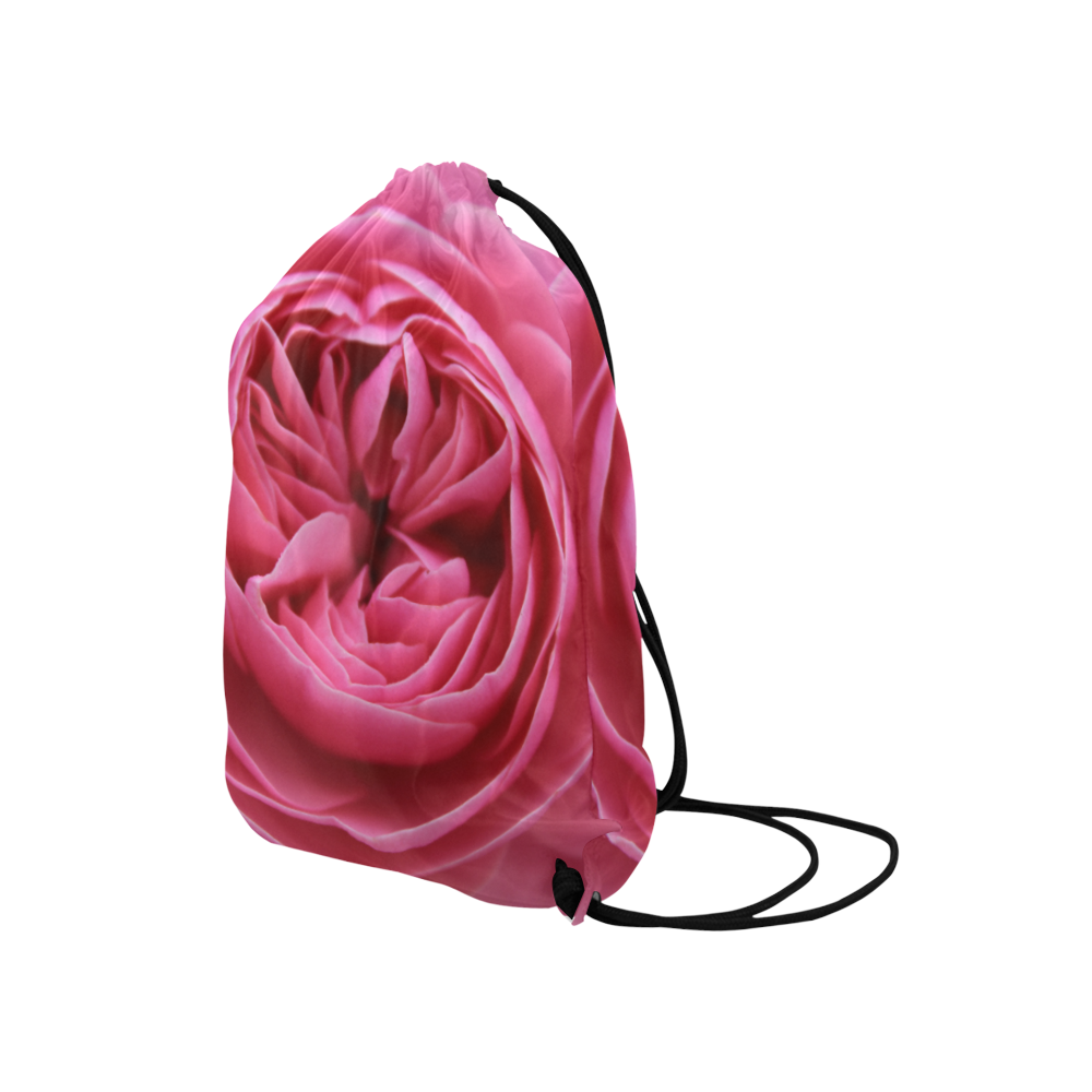 Rose Fleur Macro Medium Drawstring Bag Model 1604 (Twin Sides) 13.8"(W) * 18.1"(H)