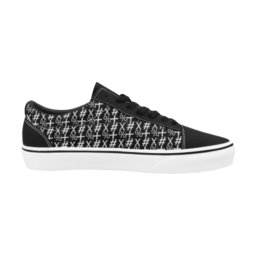 NUMBERS Collection Symbols Black/White Men's Low Top Skateboarding Shoes (Model E001-2)