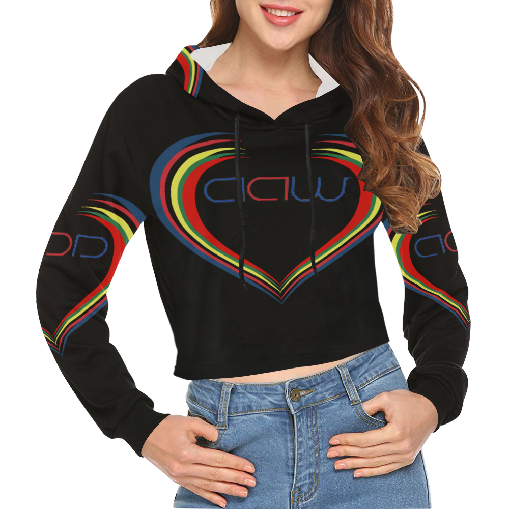 AAW101 Solo All Over Print Crop Hoodie for Women (Model H22)