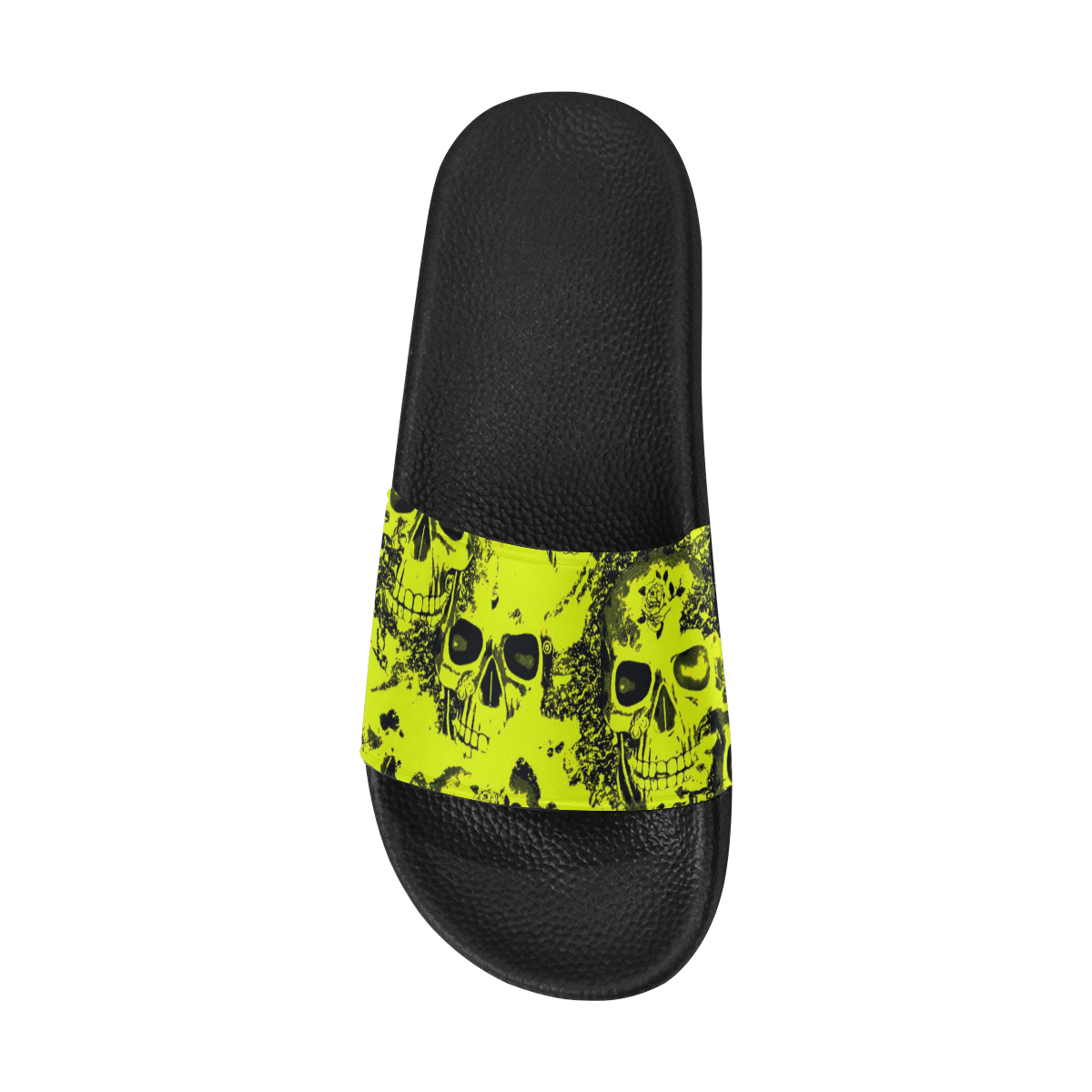 cloudy Skulls black yellow by JamColors Women's Slide Sandals (Model 057)