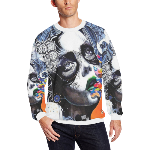 Design Girl Men's Oversized Fleece Crew Sweatshirt (Model H18)