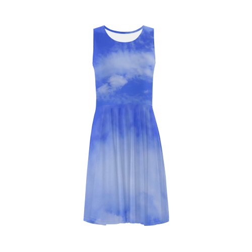 Blue Clouds Sleeveless Ice Skater Dress (D19)
