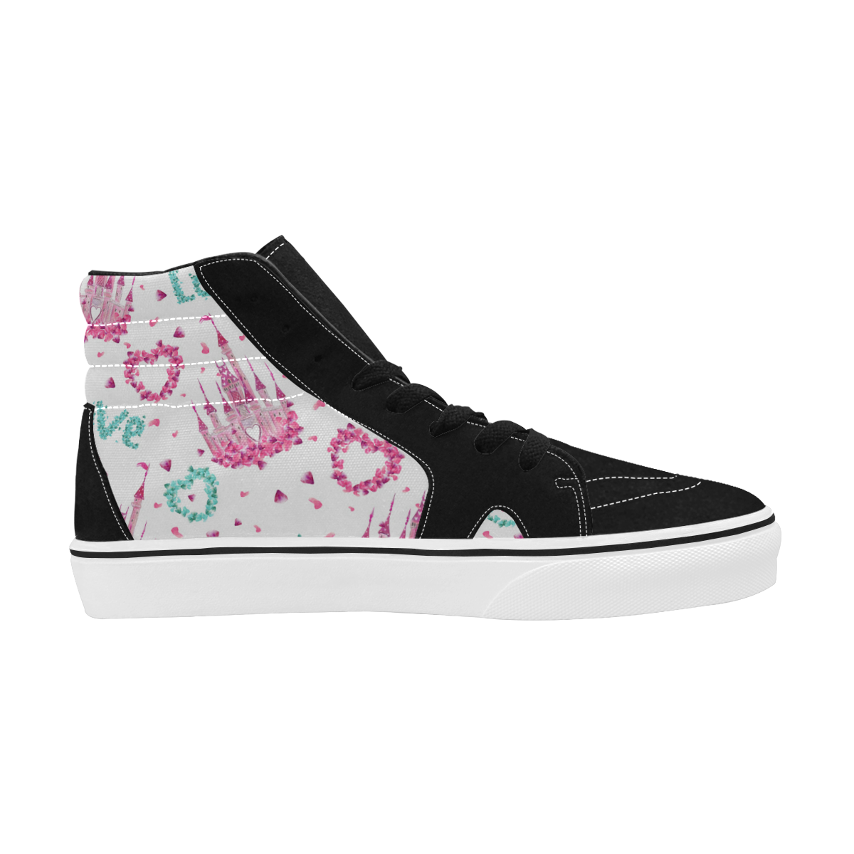 mickeylove1hightopvan Women's High Top Skateboarding Shoes (Model E001-1)