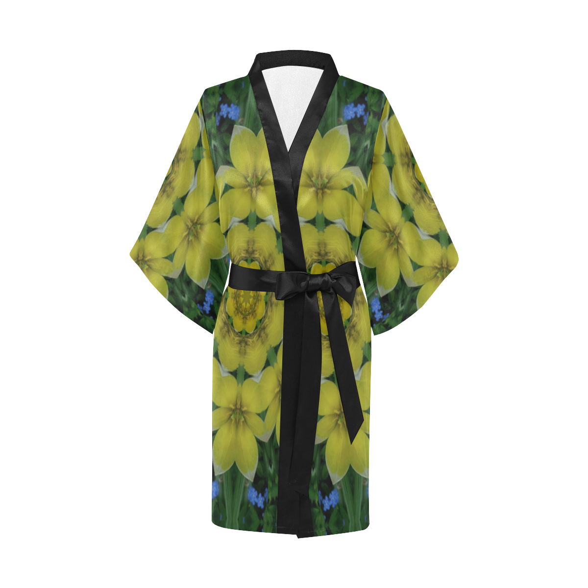 fantasy plumeria decorative real and mandala Kimono Robe