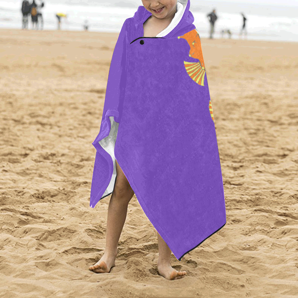 Sassy Seahorse Purple Kids' Hooded Bath Towels
