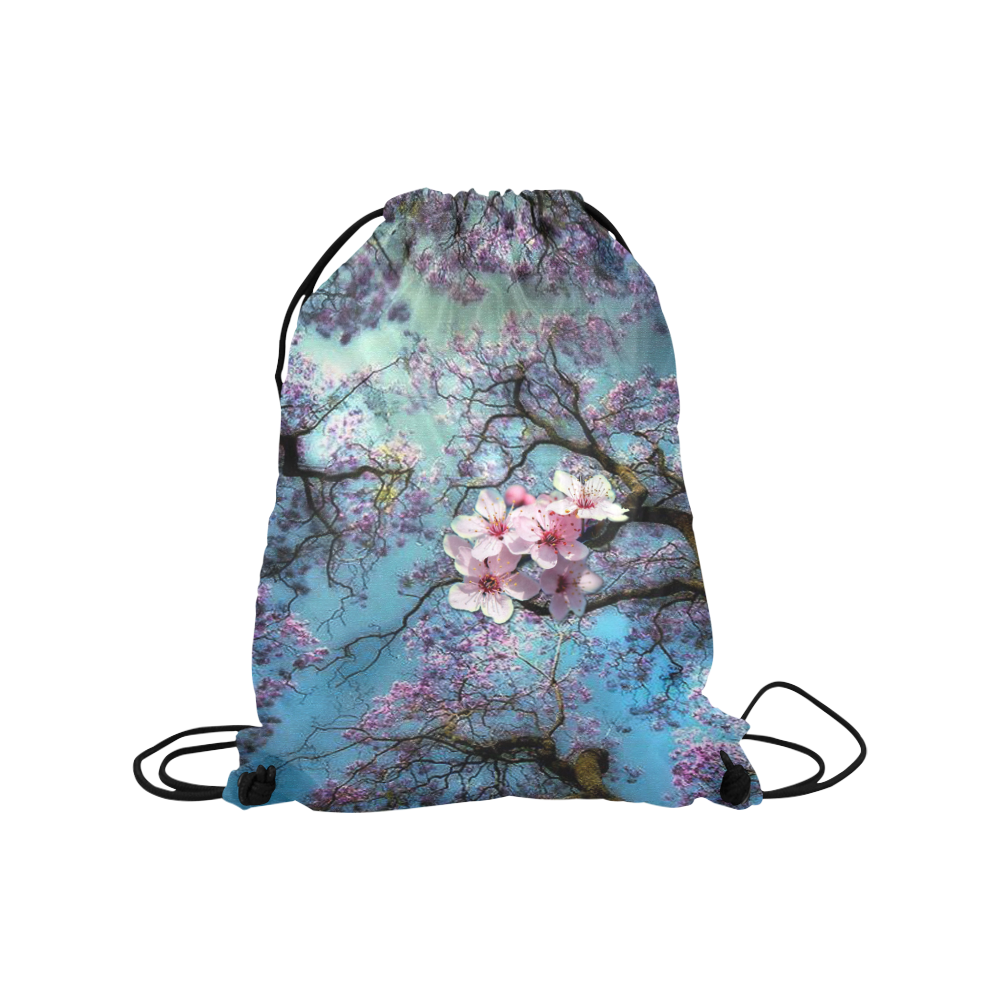 Cherry Blossoms Medium Drawstring Bag Model 1604 (Twin Sides) 13.8"(W) * 18.1"(H)