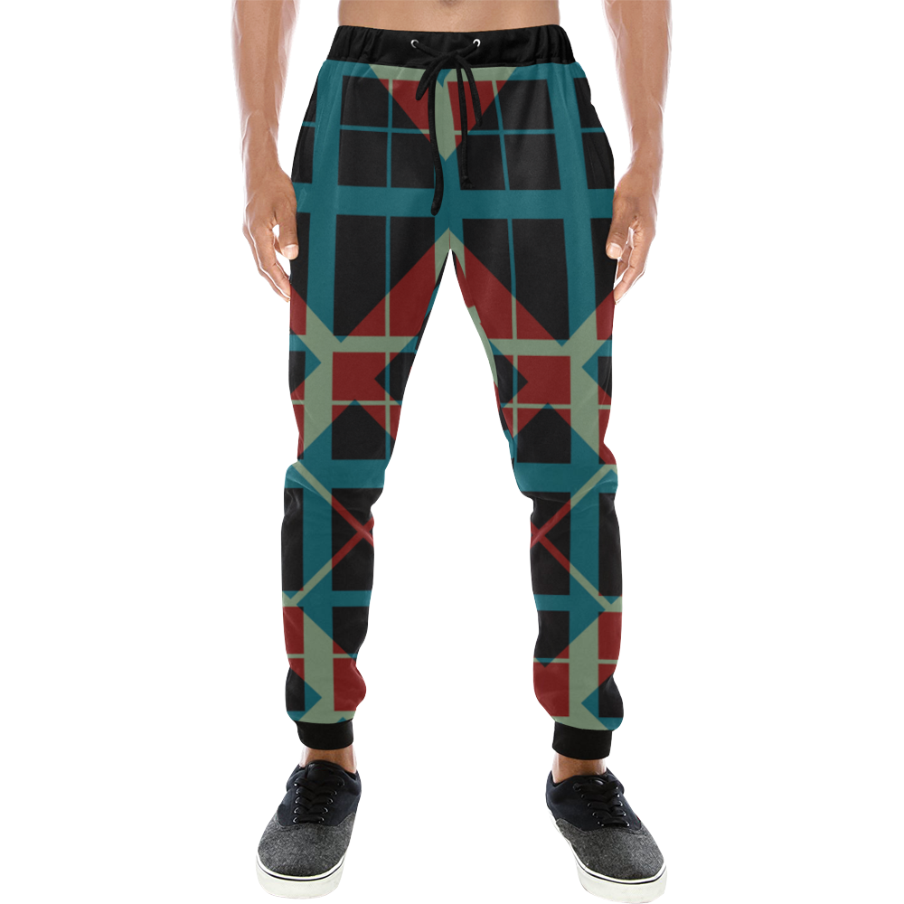 Classic style plaid pattern design Men's All Over Print Sweatpants (Model L11)