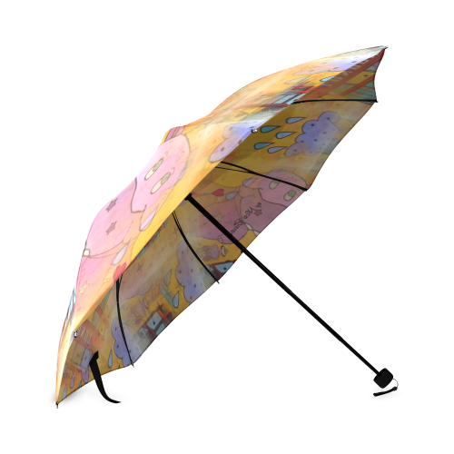 Hippo in London by Nico Bielow Foldable Umbrella (Model U01)