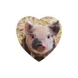 Adorable Baby - Piglet Heart-Shaped Jigsaw Puzzle (Set of 75 Pieces)