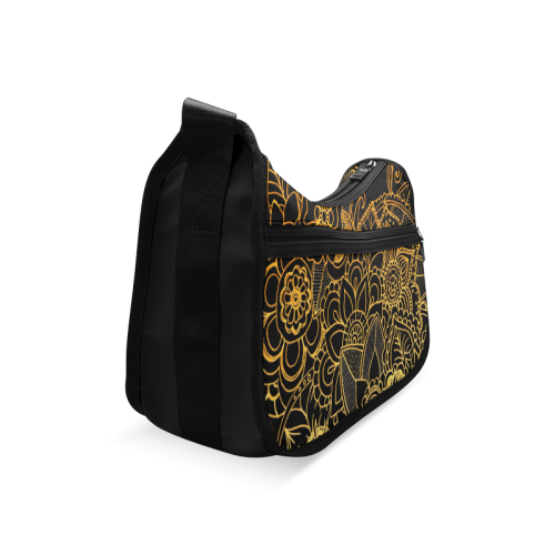 Floral Doodle Gold G523 Crossbody Bags (Model 1616)
