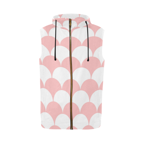 Abstract  pattern - pink and white. All Over Print Sleeveless Zip Up Hoodie for Men (Model H16)