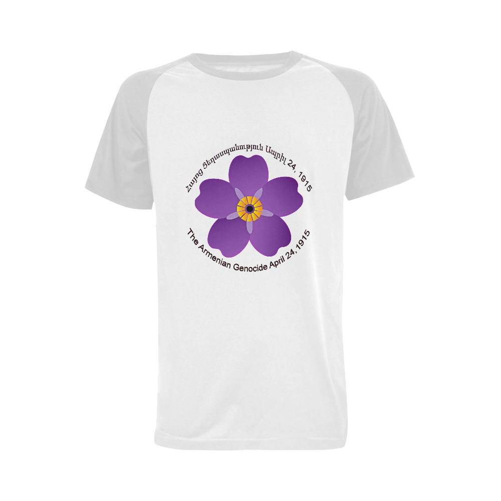 Armenian Genocide Հայոց ցեղասպանությունը Men's Raglan T-shirt Big Size (USA Size) (Model T11)