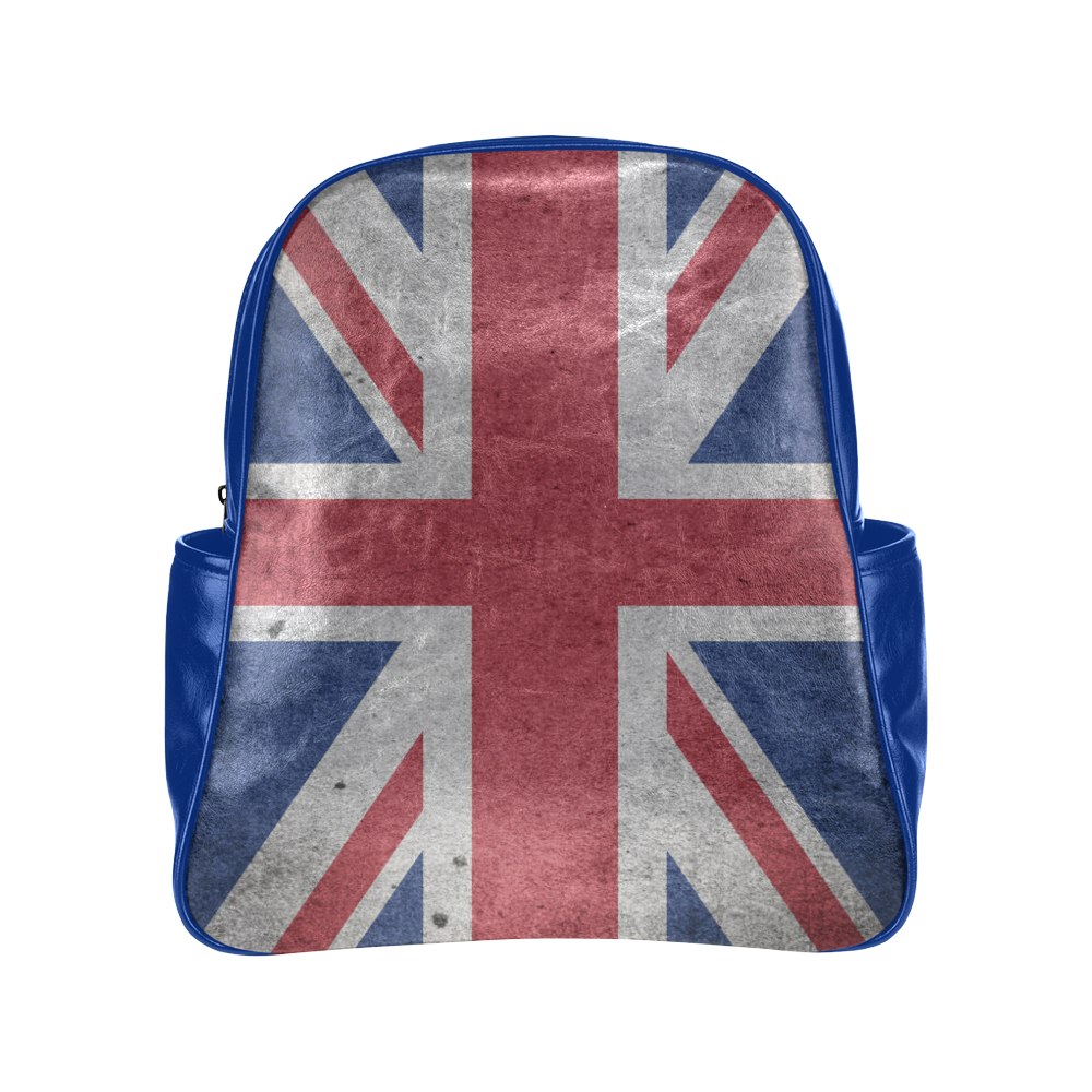 United Kingdom Union Jack Flag - Grunge 1 Multi-Pockets Backpack (Model 1636)