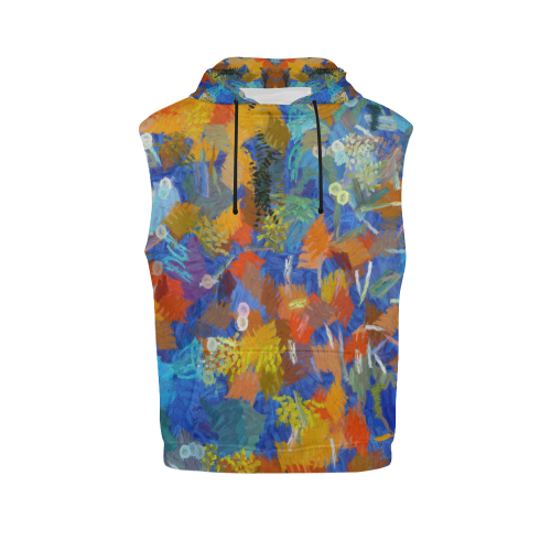 Colorful paint strokes All Over Print Sleeveless Hoodie for Men (Model H15)