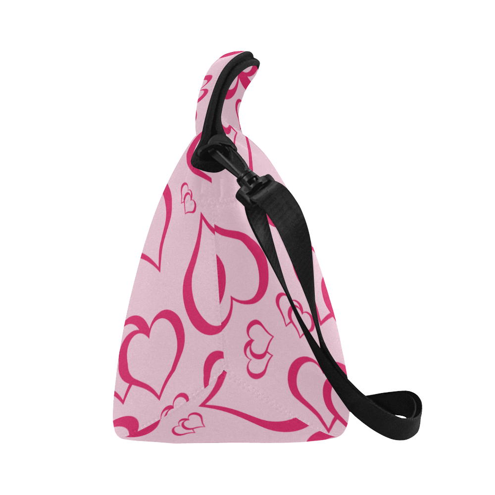 Pinky Blush Hearts Neoprene Lunch Bag/Large (Model 1669)
