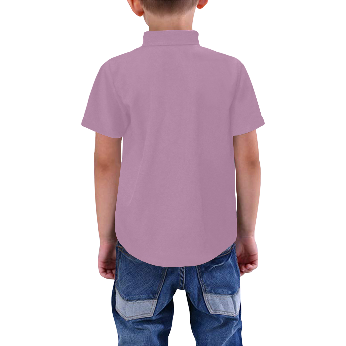 color mauve Boys' All Over Print Short Sleeve Shirt (Model T59)