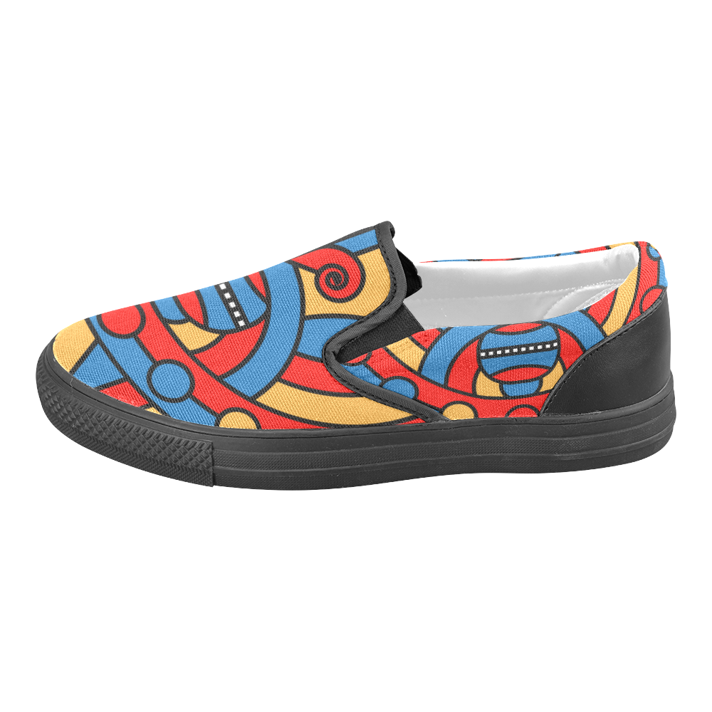 Aztec Maasai Lion Tribal Men's Slip-on Canvas Shoes (Model 019)