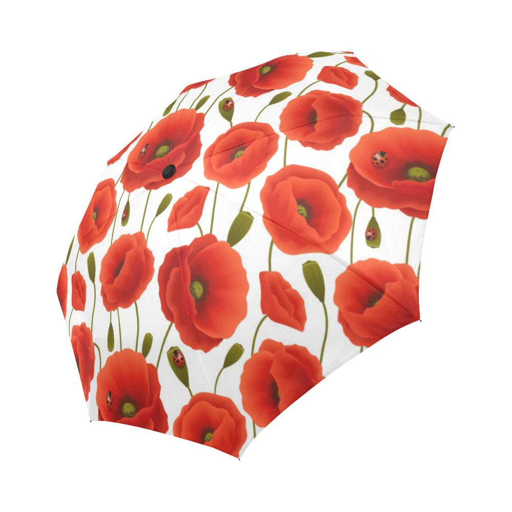 Poppy Pattern Auto-Foldable Umbrella (Model U04)