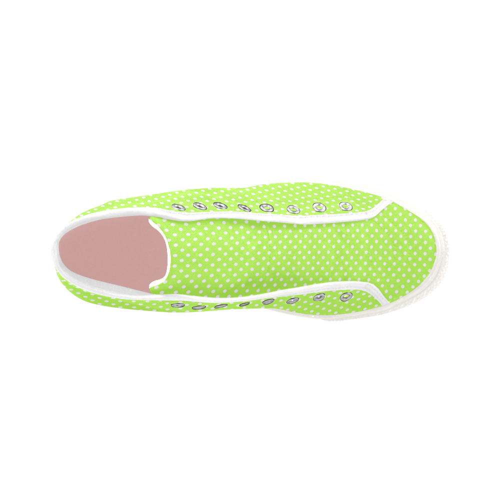 Mint green polka dots Vancouver H Women's Canvas Shoes (1013-1)