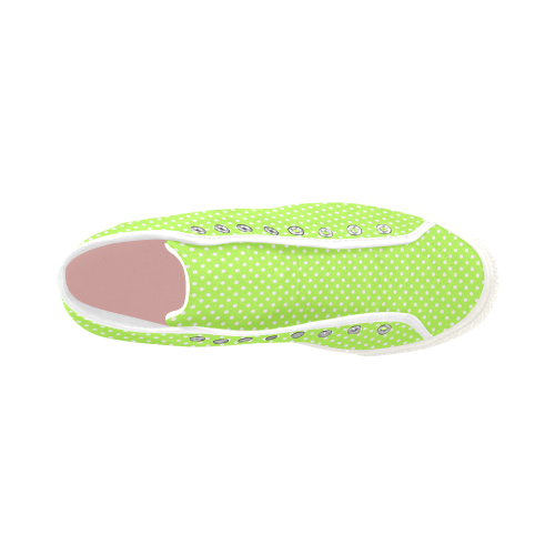 Mint green polka dots Vancouver H Women's Canvas Shoes (1013-1)