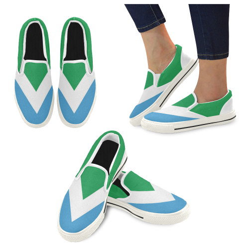 Vegan Flag Women's Unusual Slip-on Canvas Shoes (Model 019)