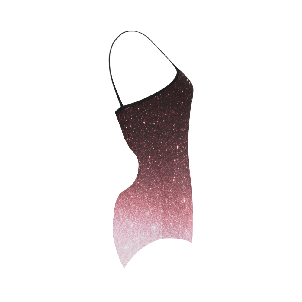 rose gold Glitter gradient Strap Swimsuit ( Model S05)
