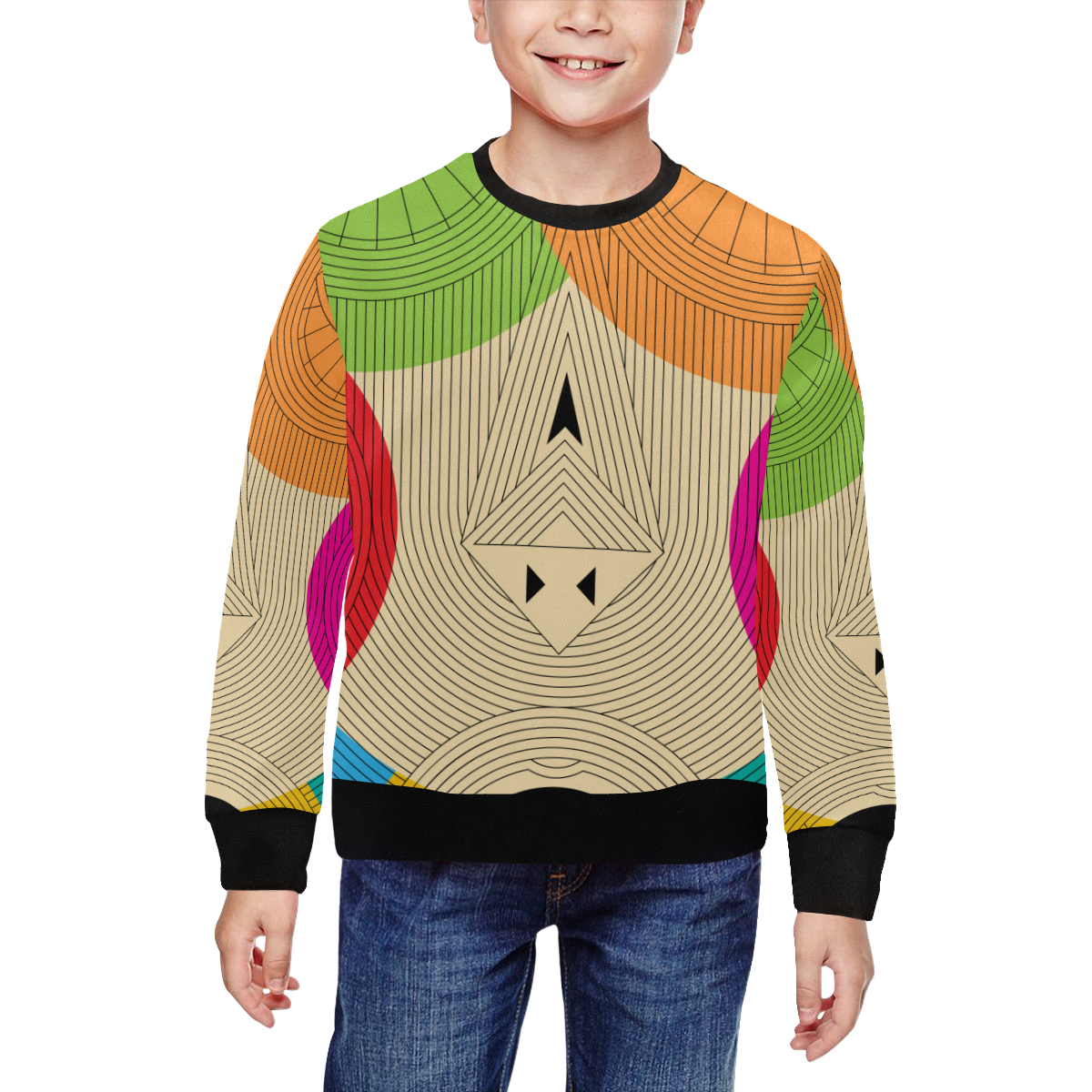 Aztec Ancient Tribal All Over Print Crewneck Sweatshirt for Kids (Model H29)