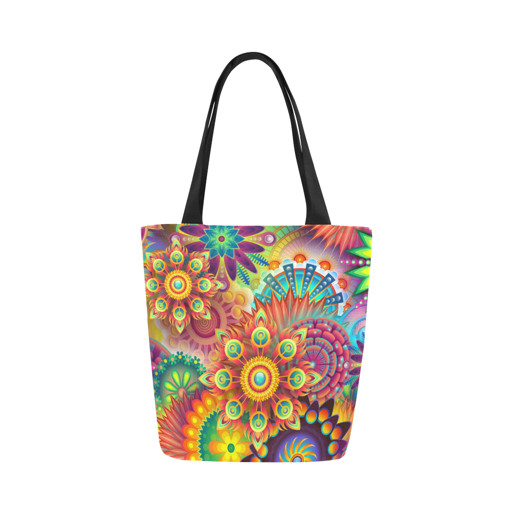Colorful Abstract Canvas Tote Bag (Model 1657)