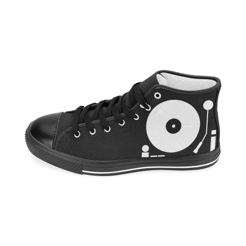tshirwhitetcroped Men’s Classic High Top Canvas Shoes (Model 017)