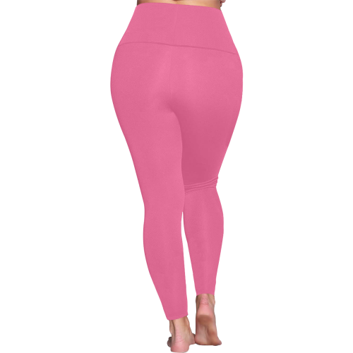 color French pink Women's Plus Size High Waist Leggings (Model L44)