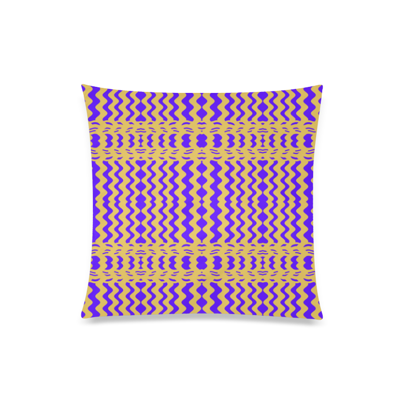 Purple Yellow Modern  Waves Lines Custom Zippered Pillow Case 20"x20"(One Side)