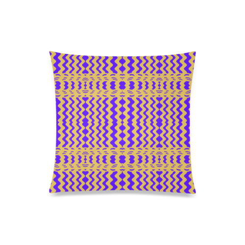 Purple Yellow Modern  Waves Lines Custom Zippered Pillow Case 20"x20"(One Side)
