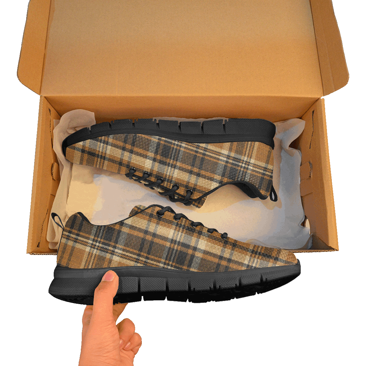 TARTAN DESIGN Women's Breathable Running Shoes (Model 055)