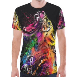 Tiger roar Watercolor Art New All Over Print T-shirt for Men (Model T45)