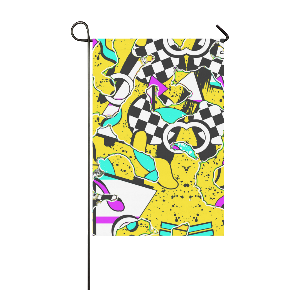 Shapes on a yellow background Garden Flag 12‘’x18‘’（Without Flagpole）