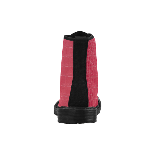 Red Snake Skin Martin Boots for Men (Black) (Model 1203H)