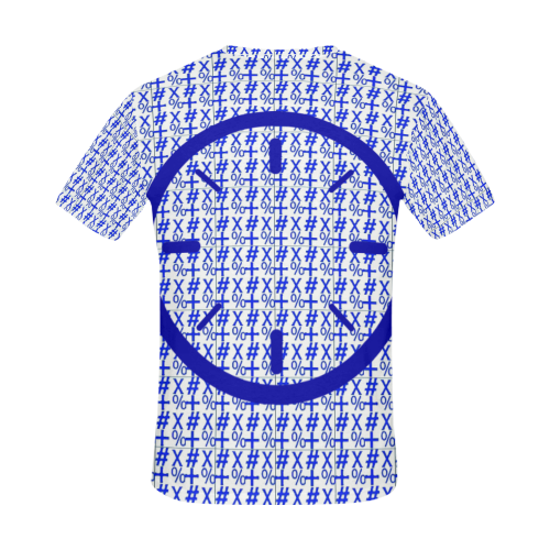 NUMBERS Collection Symbols Circle + x Blue/White All Over Print T-Shirt for Men (USA Size) (Model T40)