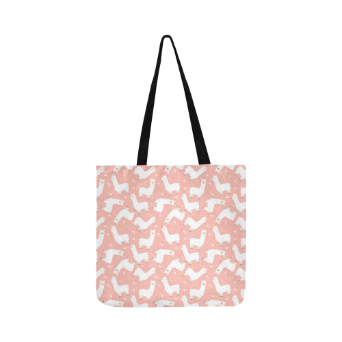 Pink Llama Pattern Reusable Shopping Bag Model 1660 (Two sides)